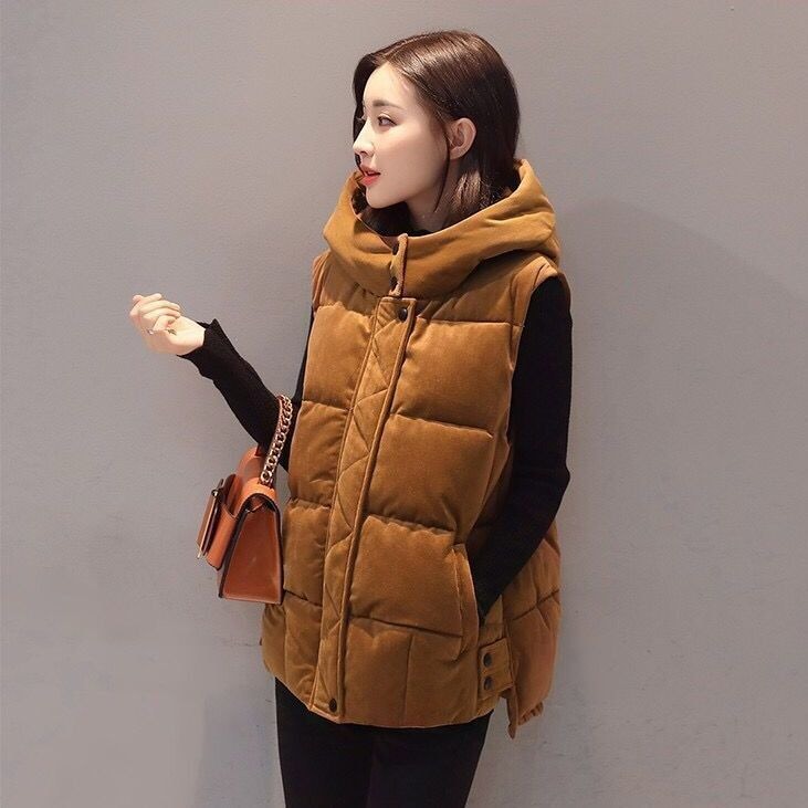 ベスト 中綿ダウンベスト レディース キルティングコート ベロア 中綿ベストジャケット 冬服 40代 軽量 厚手 防寒アウター フード連れコートオシャレオーバー 5,169円