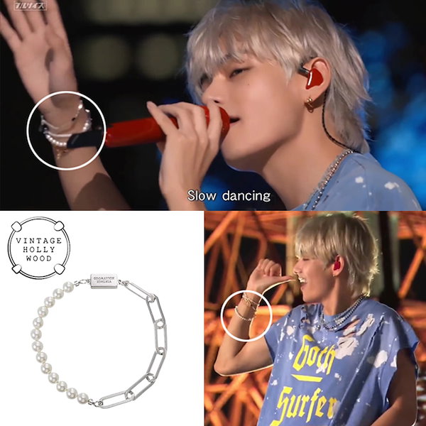 【トレカ付き】 BTS V テテ着用 ヴィンテージハリウッド Chain Half Pearl Bracelet ブレスレット アクセサリー ジュエリー