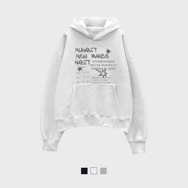 SUPERNOVA CROP OVER FIT 起毛 フード Tシャツ HOODIE (SMH4-4NH1273)