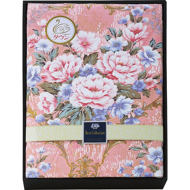 ダウン50%入り 日本製羽毛肌掛けふとん ピンク G-A