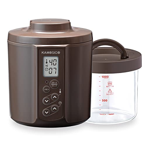TANICA 新型 KAMOSICO(カモシコ) ガラスセット 温度調節(25～70℃) ・タイマー・ブザー付発酵食メーカー 1100ml KS-02GC