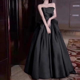 ドレス ワンピース パーティー 結婚式 二次会 披露宴 演奏会 発表会 ステージ フォーマル ロング 袖なし 襟なし イブニング プリーツ 切り替えデザイン ファスナー 可愛い きれいめ シンプル