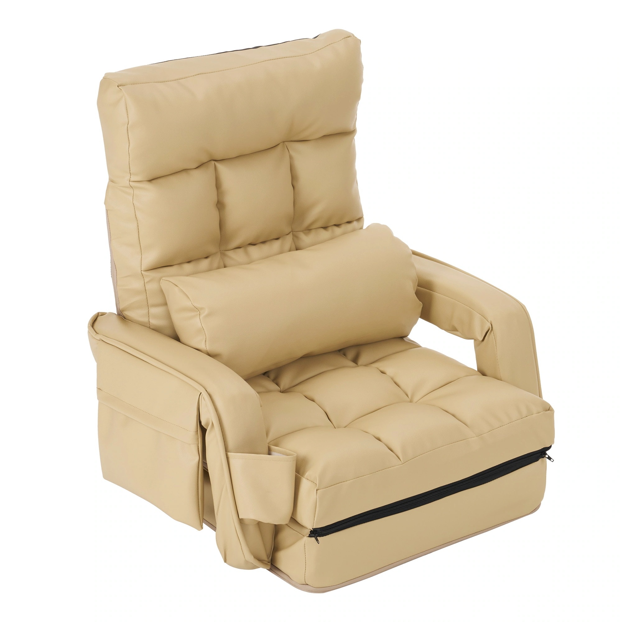 140【PUレザー】座椅子 リクライニング 42段ギア リクライニングチェアー ファブリック 座イス おしゃれ 椅子 チェアー いす イス コンパクト【コーヒー】