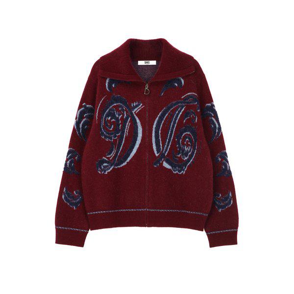 [25FW] ワインウーラ混紡ジャカードパターンカラーカーディガン DLSW5D111D2