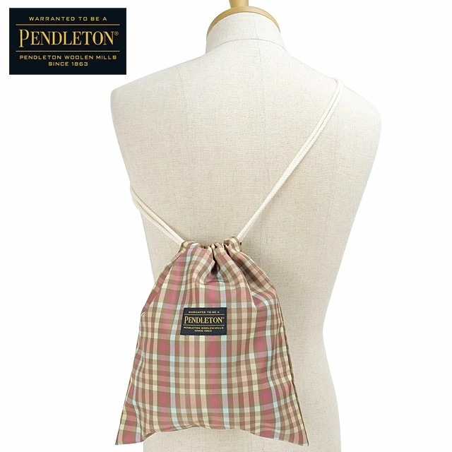メール便 ギンガム ショルダー ドローバッグ [PDT-000-251026] GINGHAM SHOULDER DRAWBAG メンズ・レディース 鞄 チェック柄 巾着バッグ BRN 正規取扱店