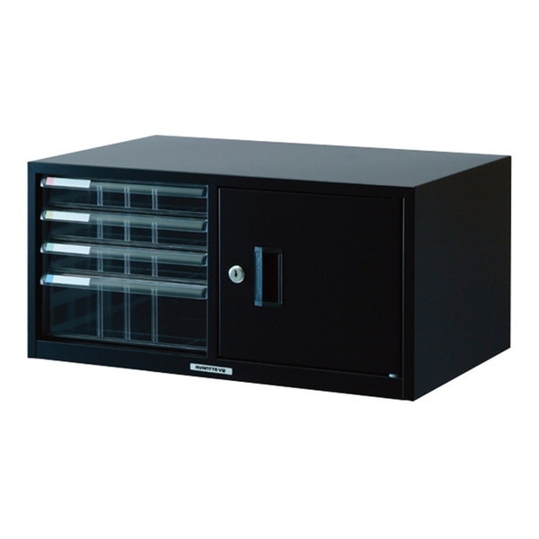 AL-T44 アバンテV2レターケース A4 4段 扉付 クロ メーカー直送