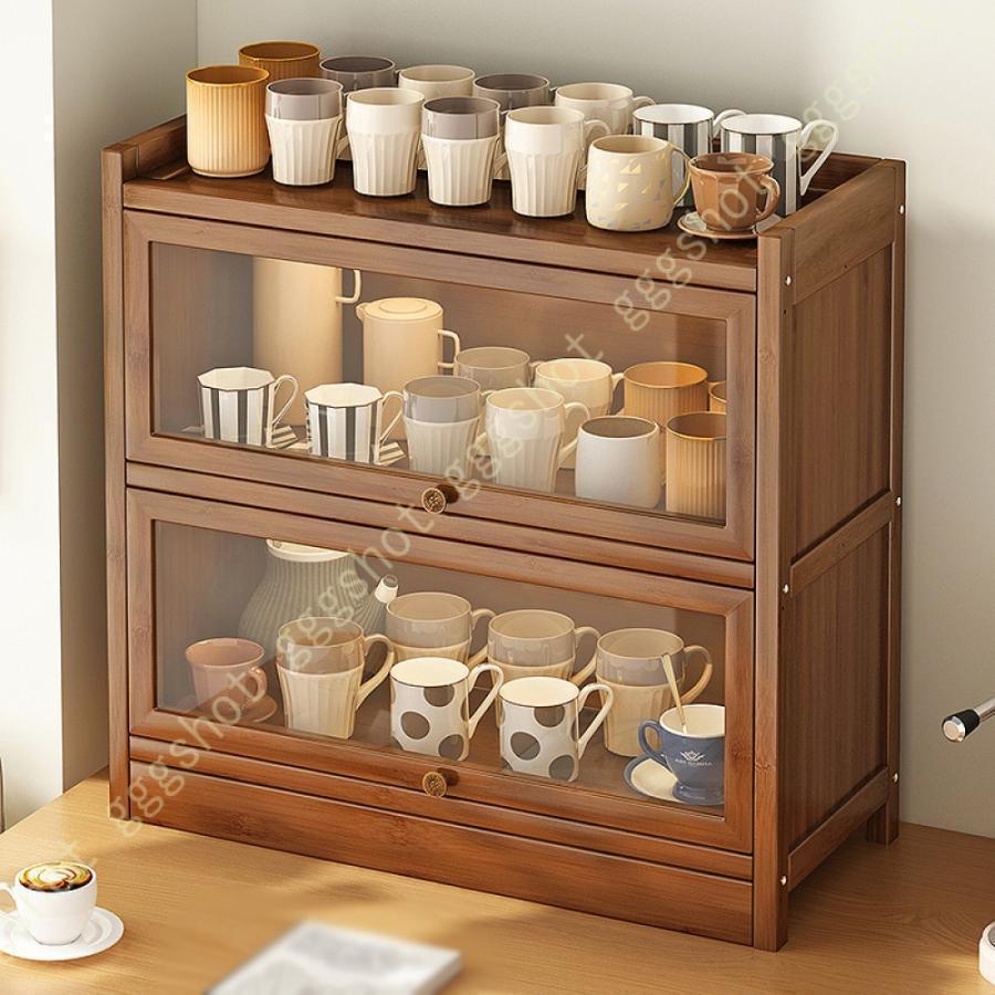 食器棚 おしゃれ キッチン収納 北欧 ラック カウンター下収納 薄型 扉付き 突っ張り キッチンカウンター 棚 組立品 防塵 台所収納 上置き 食器 収納ラック