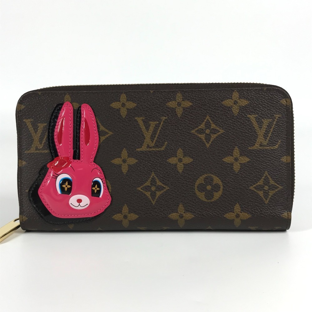 長財布 M83689 ジッピー・ウォレット モノグラム ニコラジェスキエール うさぎ ラウンドファスナー モノグラムキャンバス ピンク
