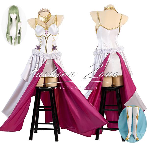 コードギアス 反逆のルルーシュ 風 シーツー C.C. コスプレ衣装 ウィッグ 靴 cosplay ハロウィン 演出服 変装