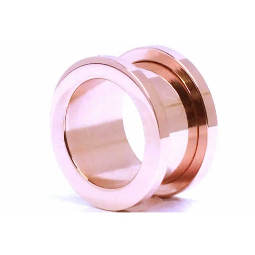 ボディピアス 16mm 女性人気 ローズゴールド ピンクゴールドトンネル 16ミリ ネジ式 定番