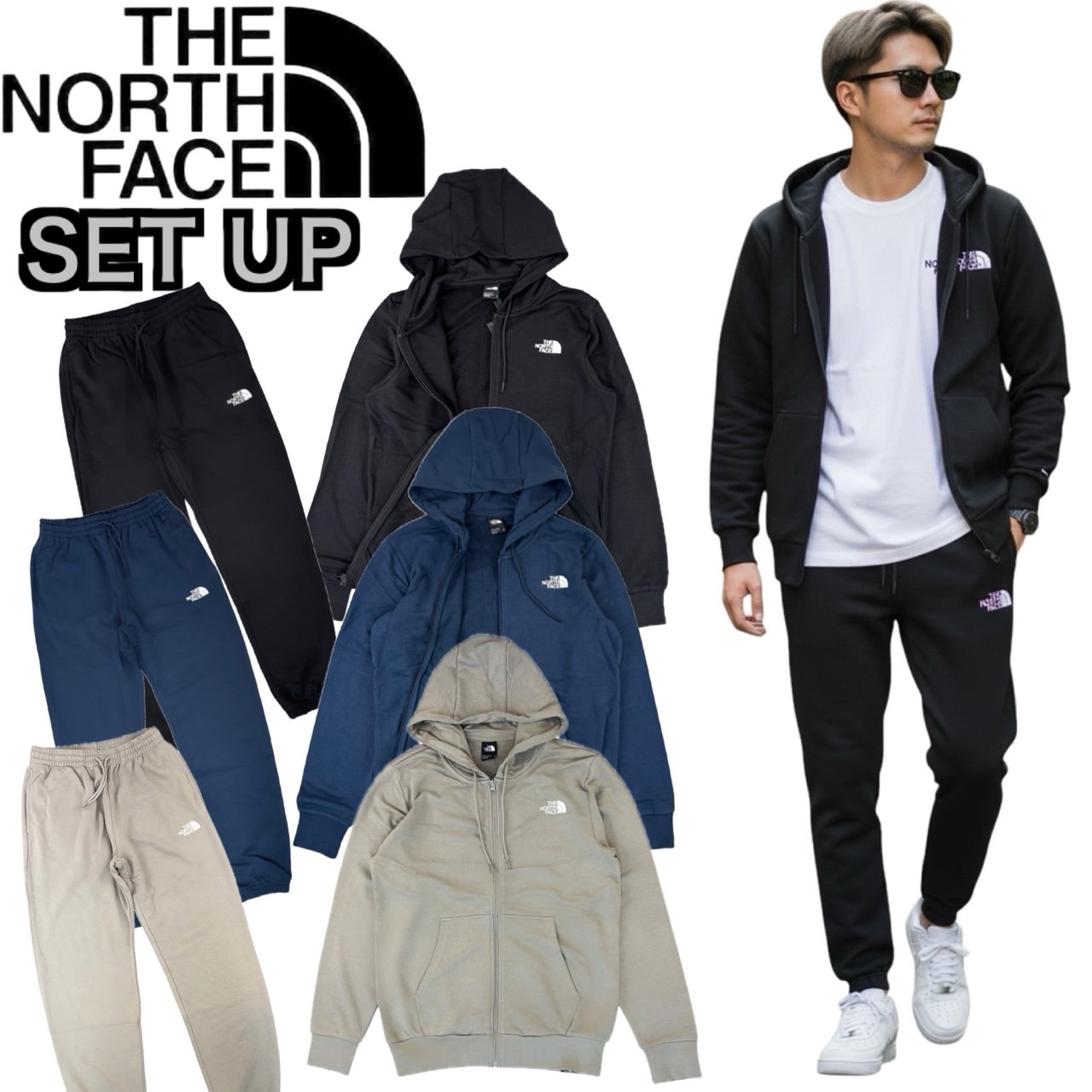 ザ ノースフェイス The North Face セットアップ NF0A8GQ7/NF0A8C41 ジップアップパーカー スウェット 上下 ボトムス ジョガーパンツ 2点セット THE NORTH F