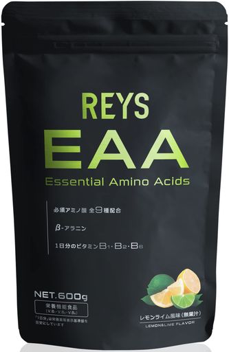 REYS レイズ EAA 山澤礼明 監修 必須アミノ酸 9種配合 600G 栄養機能食品 粉末 ベータアラニン 1日分のビタミンB群3種配合 国産 (レモンライム風味)