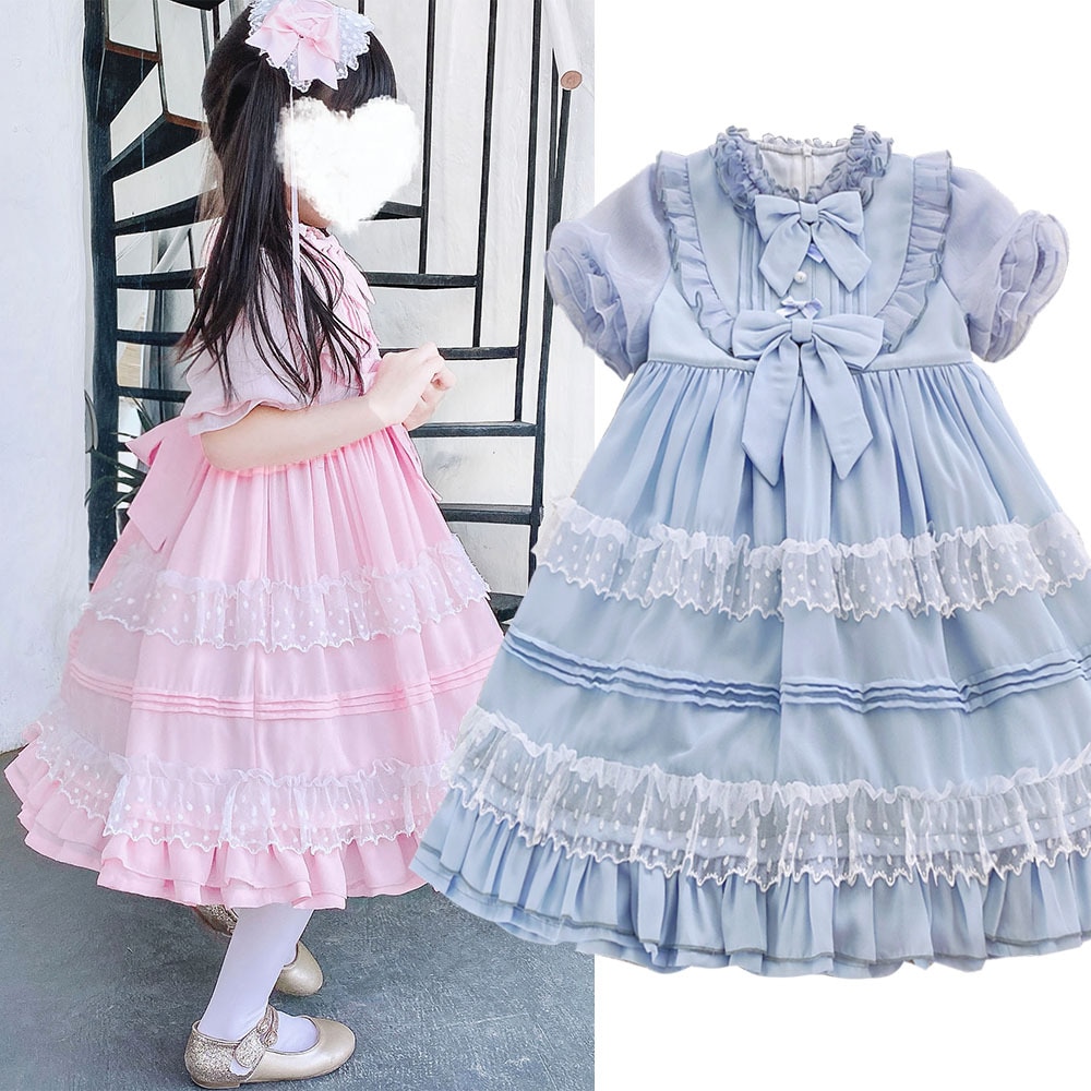 夏の子供服 ローズラブ OP ライトロリータ デイリーロリータ レトロドレス ソフトガールドレス