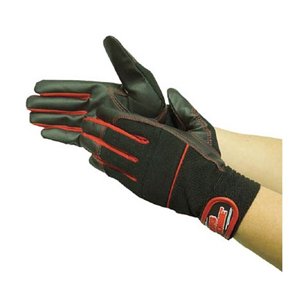 (まとめ) ユニワールド WORKS HOMME 合成皮革手袋 MPファイバー レッド LL 2610-R-LL 1双 (×3セット)