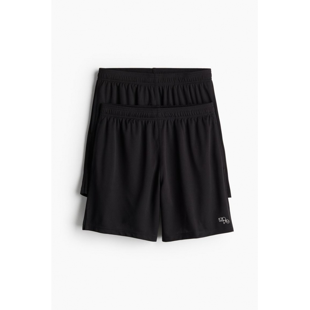 H&M ドライムーブメッシュスポーツショーツ 2 ピースセットブラック