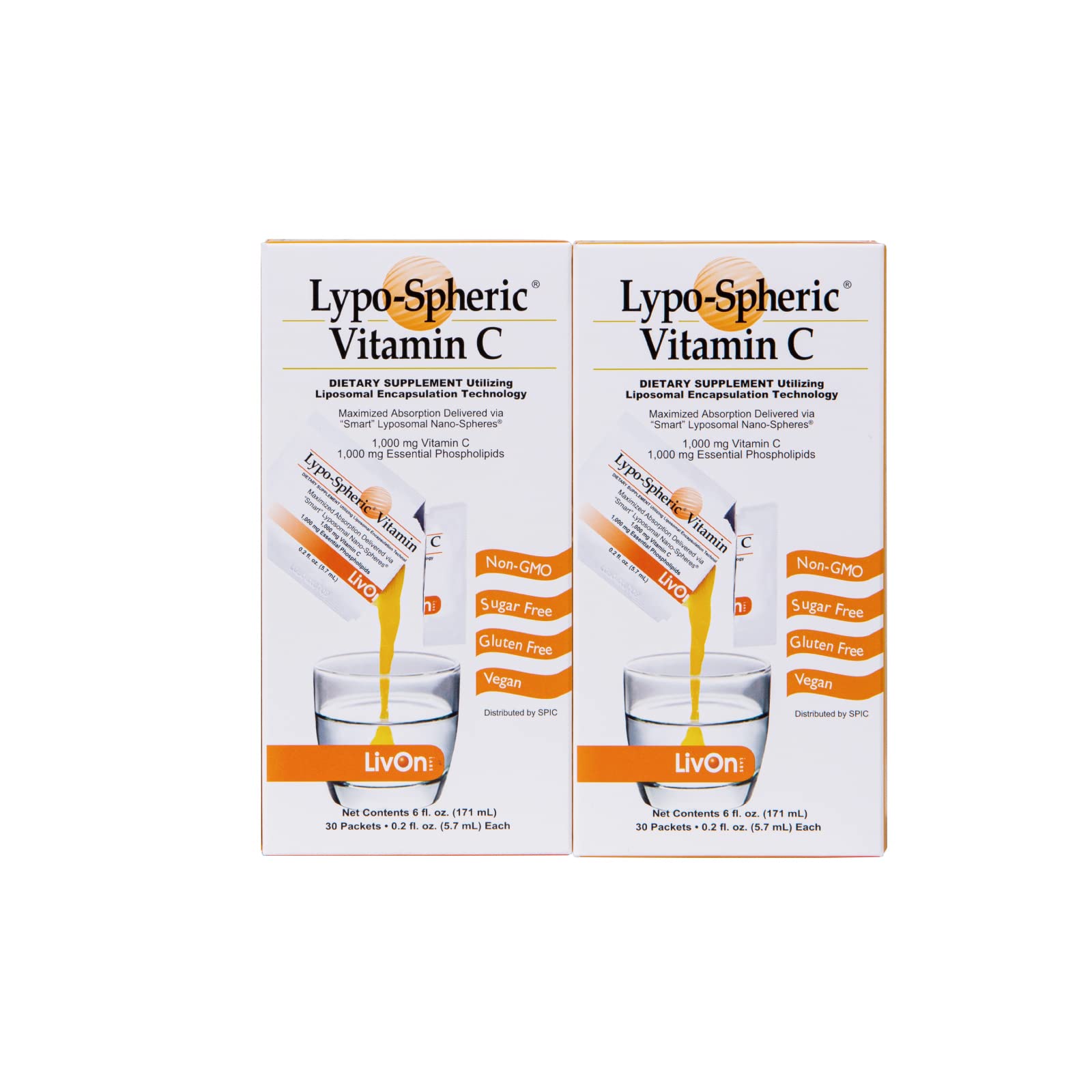 LivOn Laboratories Lypo-Spheric リポスフェリック ビタミンC リキッド (2箱(日本語版))