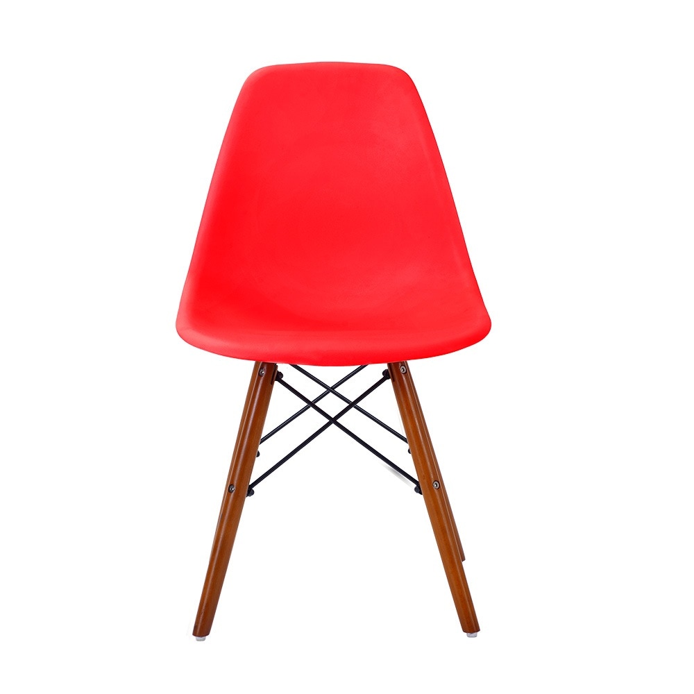 【国内出荷 - 3日配達】【レッド座面＆ブラウン脚】イームズチェア リプロダクト ダイニングチェア ダイニングチェアー イームズチェア DSW eames イームズ チェアー DSW イームズ椅子 チ