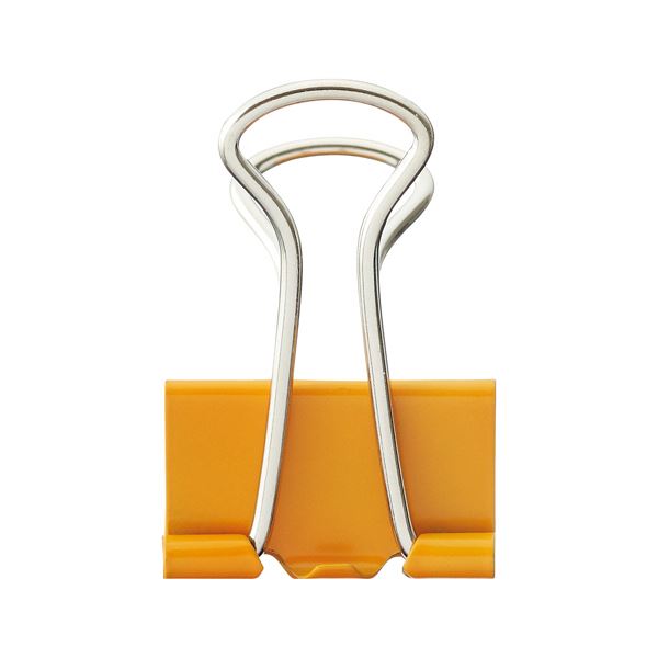 (まとめ) TANOSEE ダブルクリップ 小 口幅19mm オレンジ 1箱（10個） (×100セット)