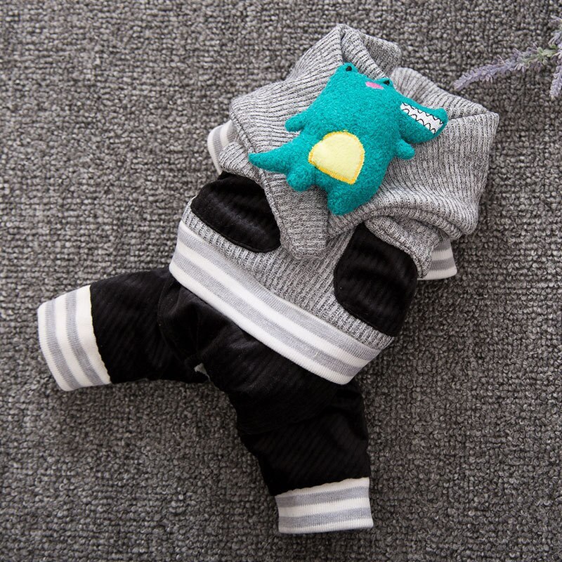 ペットの服犬の綿の服冬の肥厚テディの小さな犬の子犬暖かい猫の4本足の服