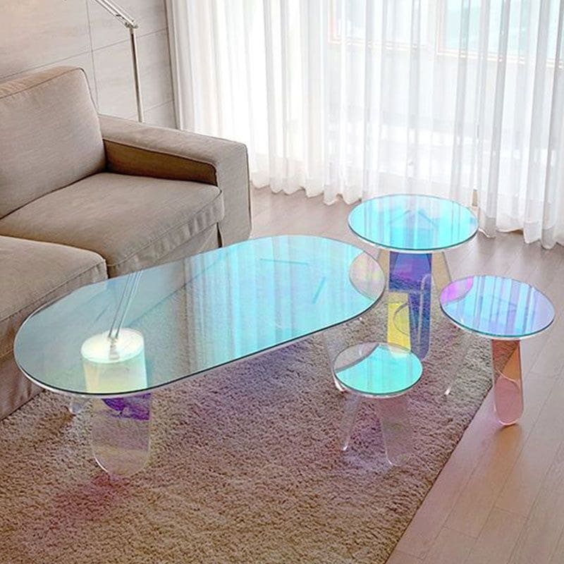 アクリル製　オーロラ　サイドテーブル ローテーブル センターテーブル 北欧 コーヒーテーブル おしゃれ サイドテーブル 高級