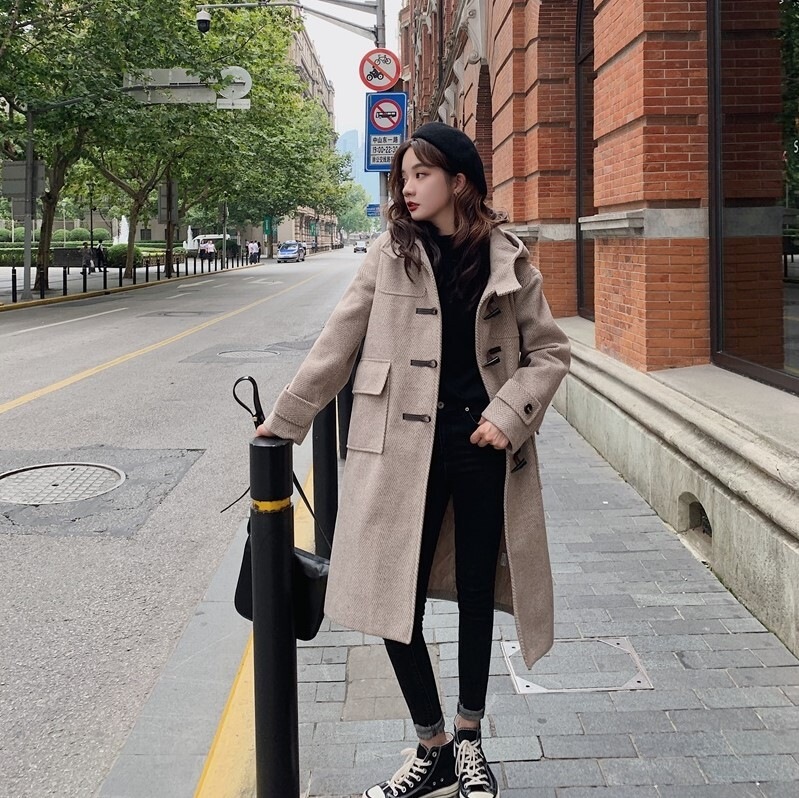 訳あり フード付き 長袖 ロングコート ダッフルコート 送料無料 レディース コート アウター ポケット ラフ こなれ感 大人女子 おしゃれ 上品 カジュアル シンプル きれいめ 大人可愛い かわいい 前開き その他 アウター サイズ M Www Pulse Orange Cm