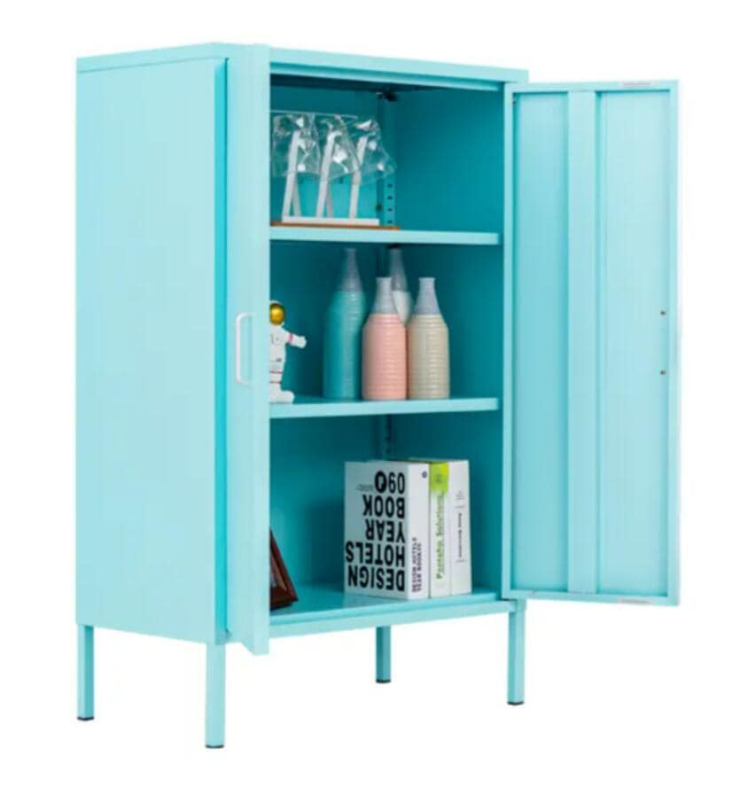 モダンな2ドアショートスチールファイルキャビネット鉄オフィスドキュメント食器棚組み立て金属ファイリングキャビネット