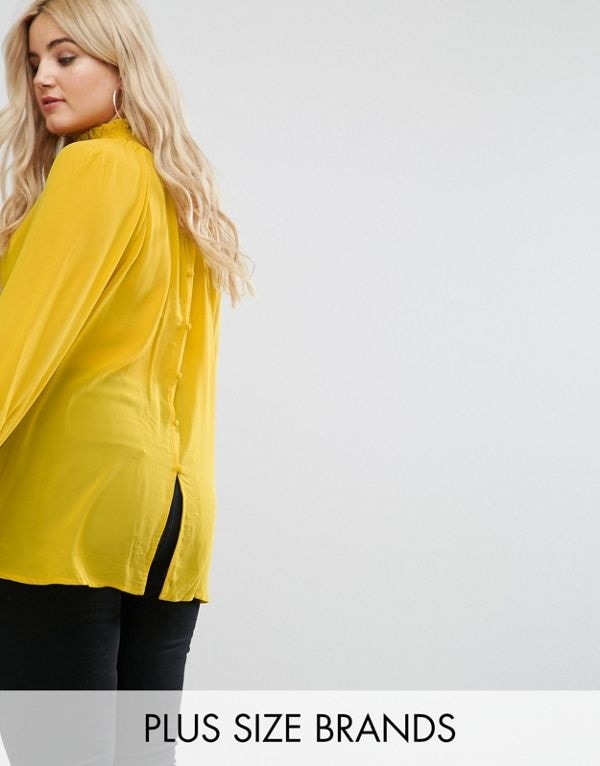 【名入れ無料】 送料無料 ゆったりサイズ 大きめサイズ レディース You & Alice Yellow Detail Back Button With Top Neck High Tシャツ・カットソー 【名入れ無料】 送料無料 ゆったりサイズ 大きめサイズ レディース You & Alice Yellow Detail Back Button With Top Neck High Tシャツ・カットソー