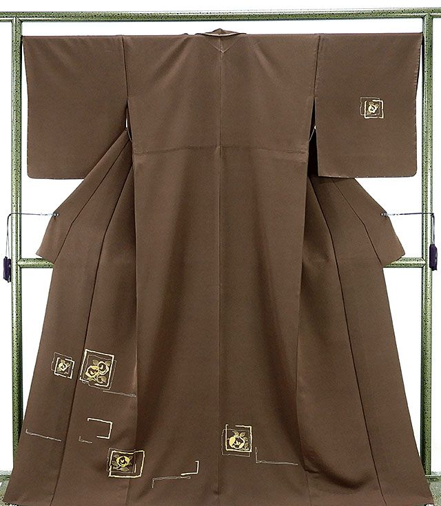単衣 訪問着 新品仕立済 正絹 単衣 刺繍花格子模様 訪問着 新品 仕立て上がり 着物