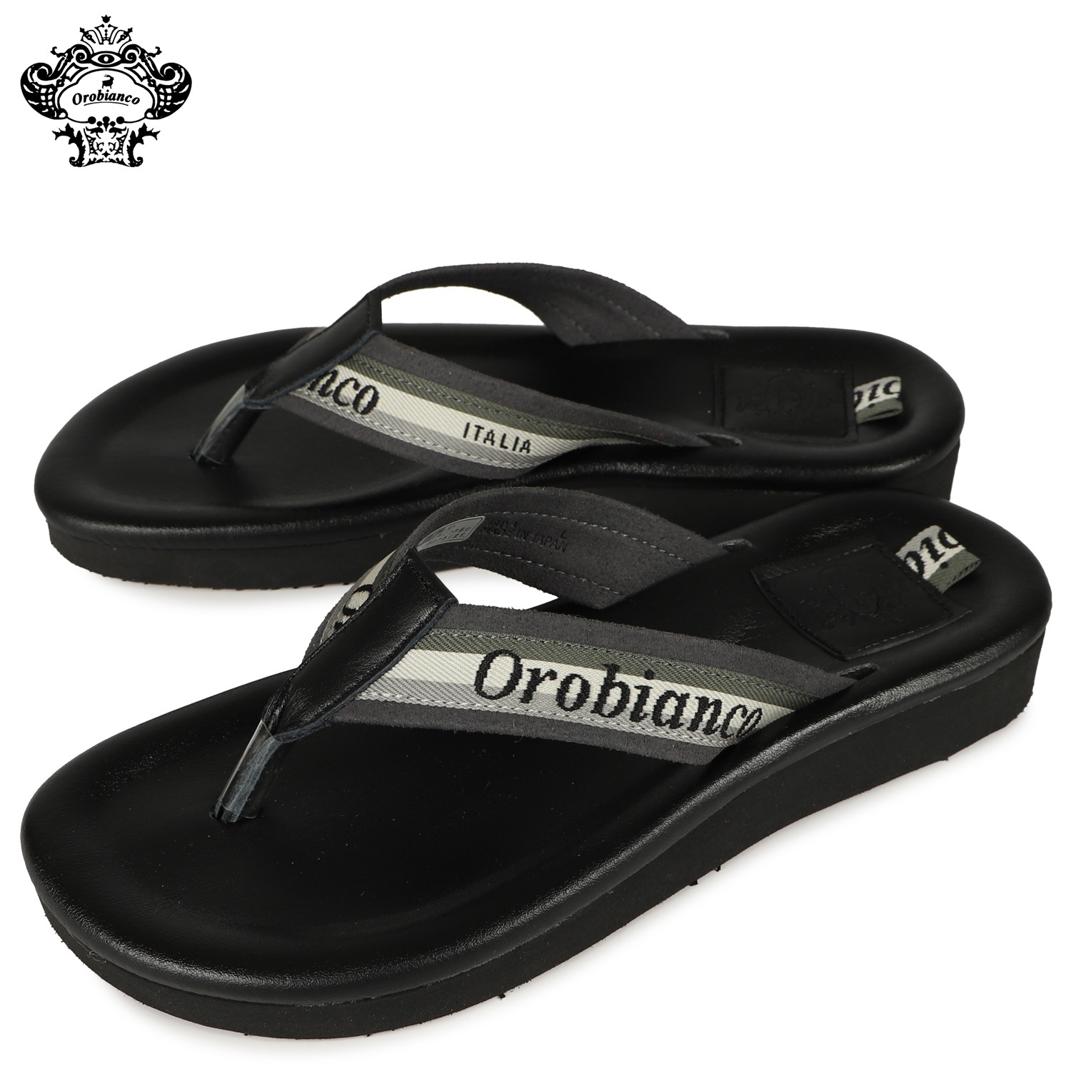 トングサンダル ビーチサンダル イリヤ メンズ 本革 ブラック 黒