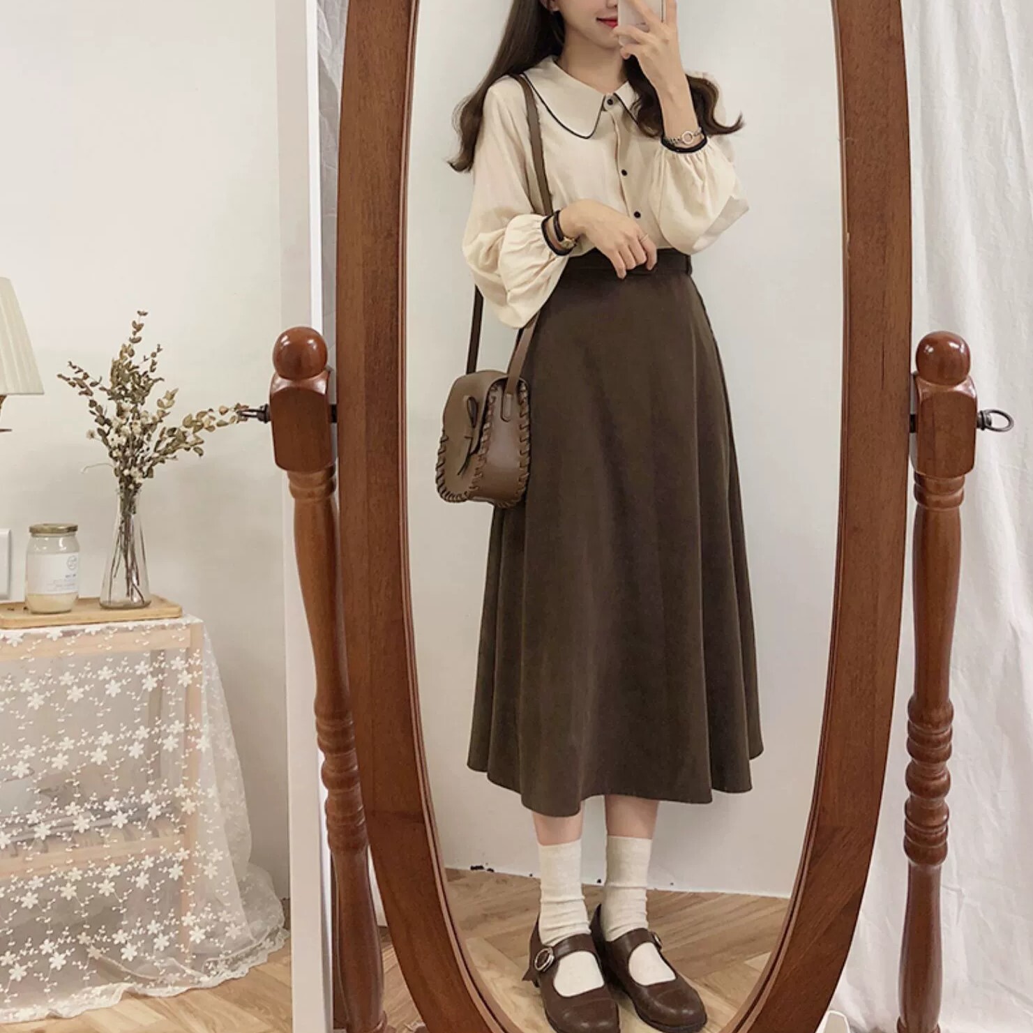 スカート ロングスカート フレアスカート 膝下 ミモレ丈 フレア Aライン ベルト ウエストマーク ポケット ハイウエスト 薄手 かわいい 大人可愛い シンプル カジュアル 大人 おしゃれ お洒落