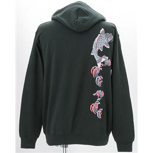 驚愕の10柄 まっちゃん愛用ブランド 語れる立体和柄パーカー 登鯉 XL