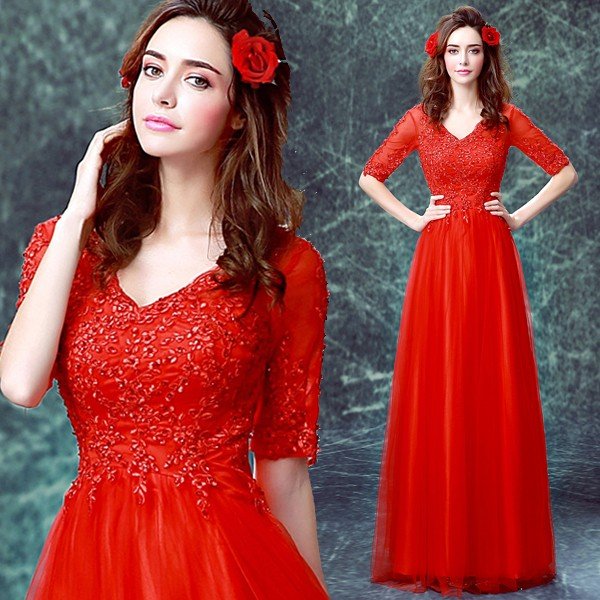 パーティードレス 半袖 結婚式 フォーマル イブニングドレス カクテルドレス ロング カラードレス