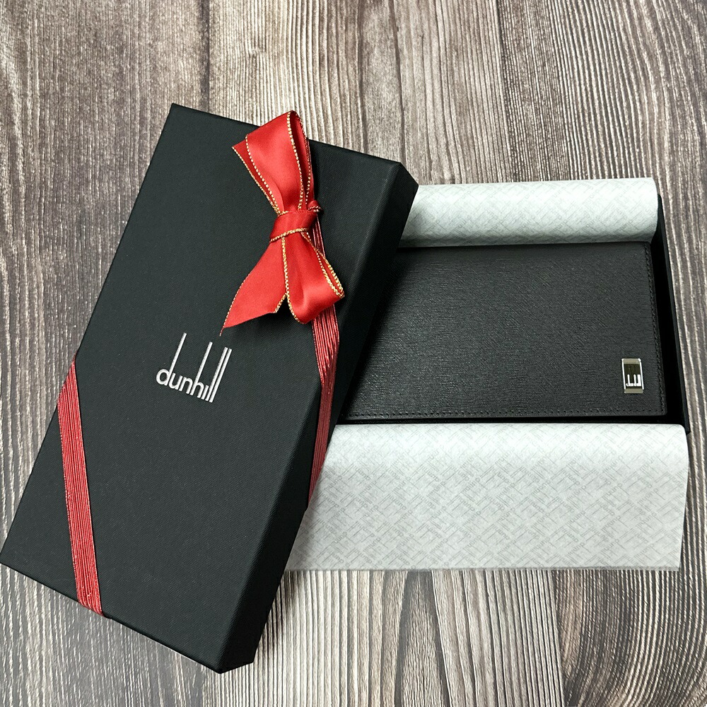 ラッピング済 ギフトセット ダンヒル 長財布 革 メンズ ブランド 財布 ダークブラウン シンプル おしゃれ 男性 父 夫 誕生日 プレゼント 贈り物 実用的 プレゼント 手提げ紙袋付き ポイント消化