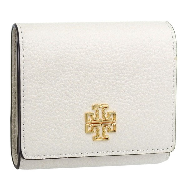 トリーバーチ 財布 レディース 三つ折り財布 アウトレット レザー ホワイト BRITTEN COMPACT WALLET 159431-104 TORY BURCH
