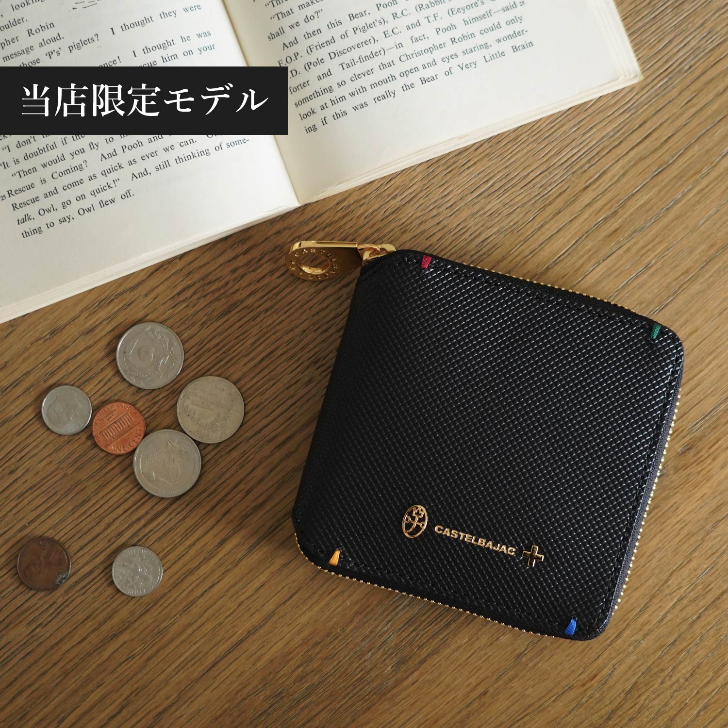 財布 二つ折り メンズ 当社別注 限定 本革 トルク ブラック 黒 96634IN