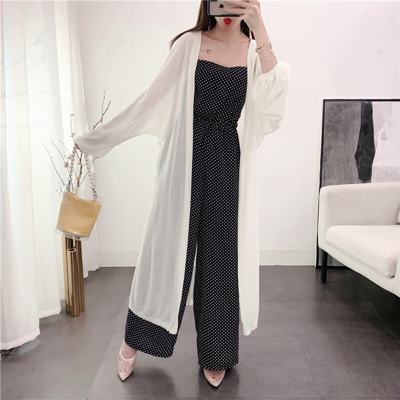 トップス カーディガン ロング ロング丈 長袖 ボリューム袖 ストレート ワイド 前開き 透け感 シースルー サマーニット かわいい 大人可愛い きれいめ シンプル カジュアル 大人 上品 おしゃれ