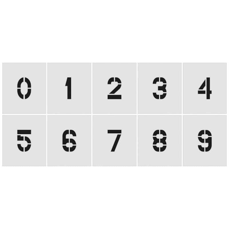 アイマーク　IM ステンシル 0~9 1セット10枚単位 文字サイズ150×95mm　AST-SETN15095