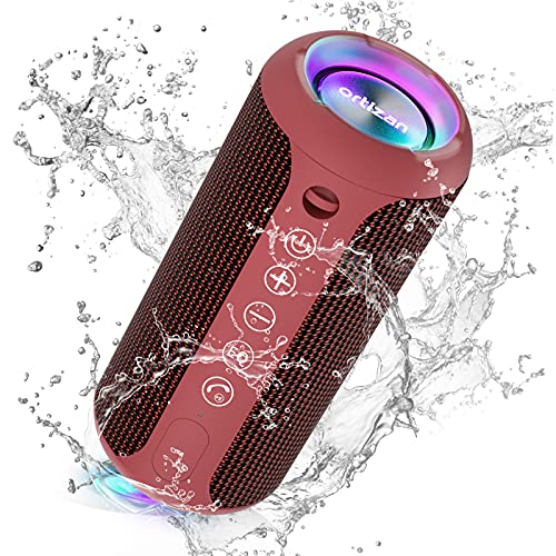 Ortizan Bluetooth スピーカー 防水IPX7でワイヤレス 30時間連続再生 24W出力ぶるーとぅーすすぴーかー ステレオのポータブルブルートゥーススピーカー マイク内蔵/2台ペアリング