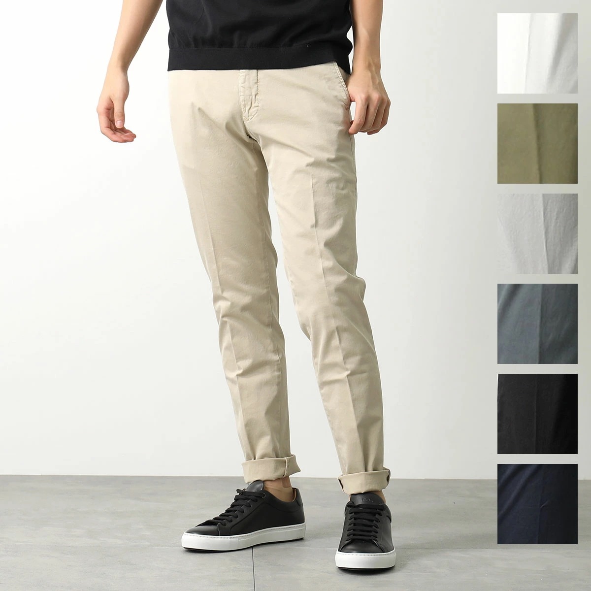 INCOTEX インコテックス チノパンツ 17S100 9664A メンズ SLIM FIT スリムフィット ガーメントダイ ストレッチ ロゴ刺繍 カラー7色