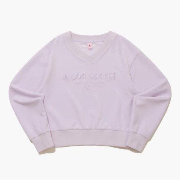 長袖Tシャツ JQS QQ122OFS11-LLV ウィメンズ モーダル ダブルテンション Vネック スウェットシャツ / ラベンダー