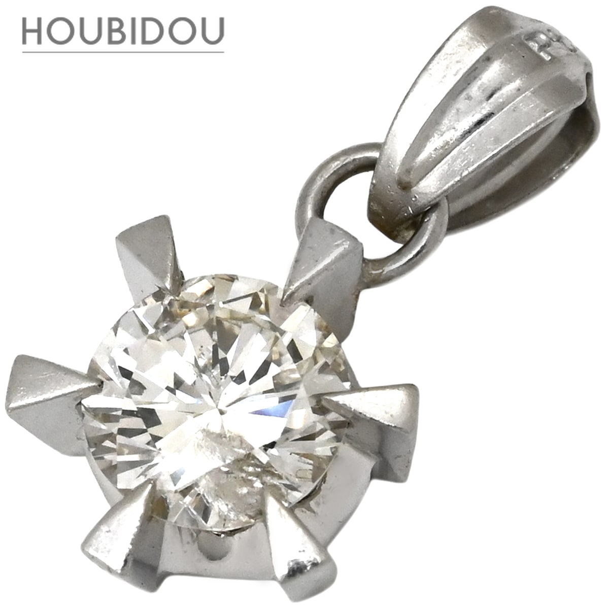 ペンダントトップ ダイヤモンド 0.54ct プラチナシルバー Pt×Pt900 プラチナ 1P 1石 1粒 ソリティア 6本爪 鬼爪 【中古】
