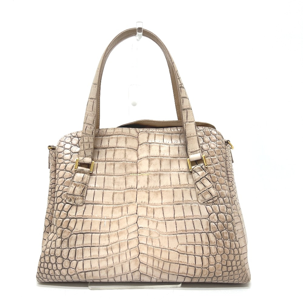 no brand ノーブランド トートバッグ 型押し 2WAY カバン バッグ ショルダーバッグ レザー グレー