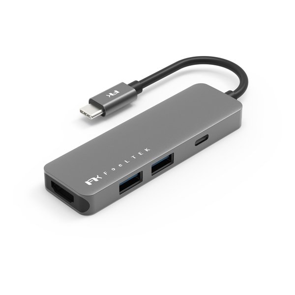FeeLTEK Portable 4 in 1 USB-C Hub Type-C 映像変換アダプタ USBハブ HCM004AP2F