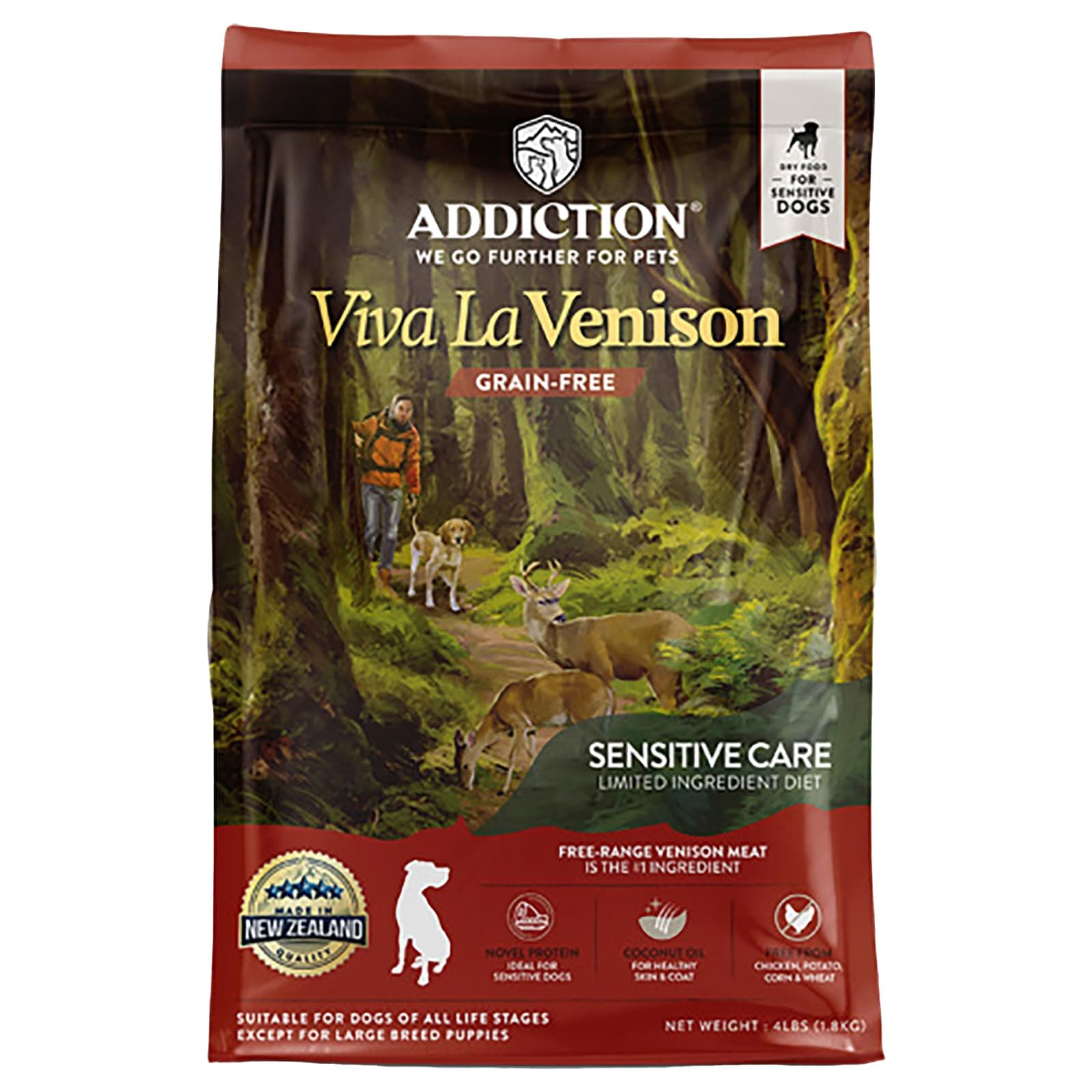 YKエンタープライズ アディクション 犬 フード ドッグフード 1.8kg グレインフリー ビバ・ラ・ベニソン 鹿 小粒 Addiction 犬用総合栄養食 オールステージ