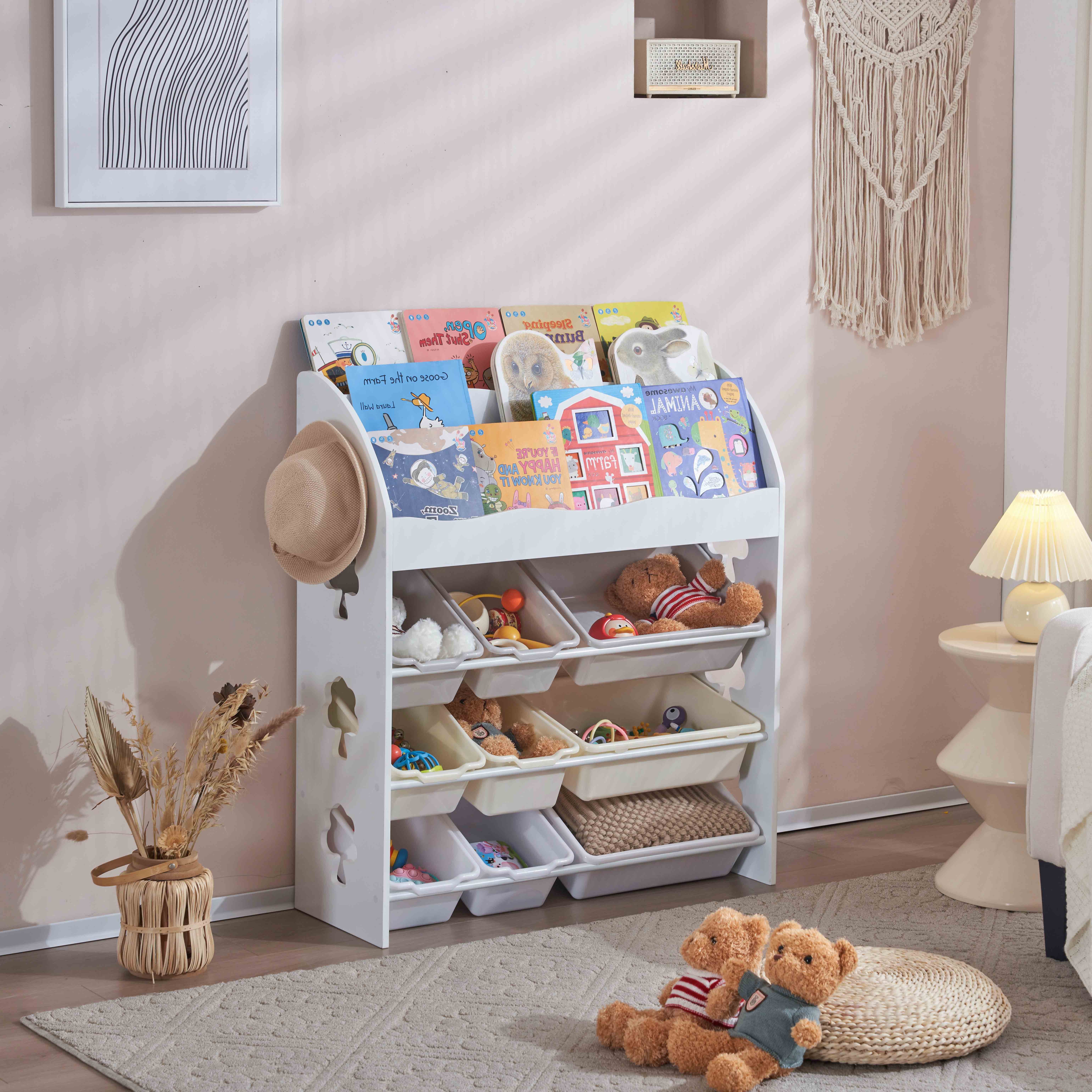 【国内即日発送】 おもちゃ収納ラック 子ども用家具 木製 収納ケース 知育家具 天然木