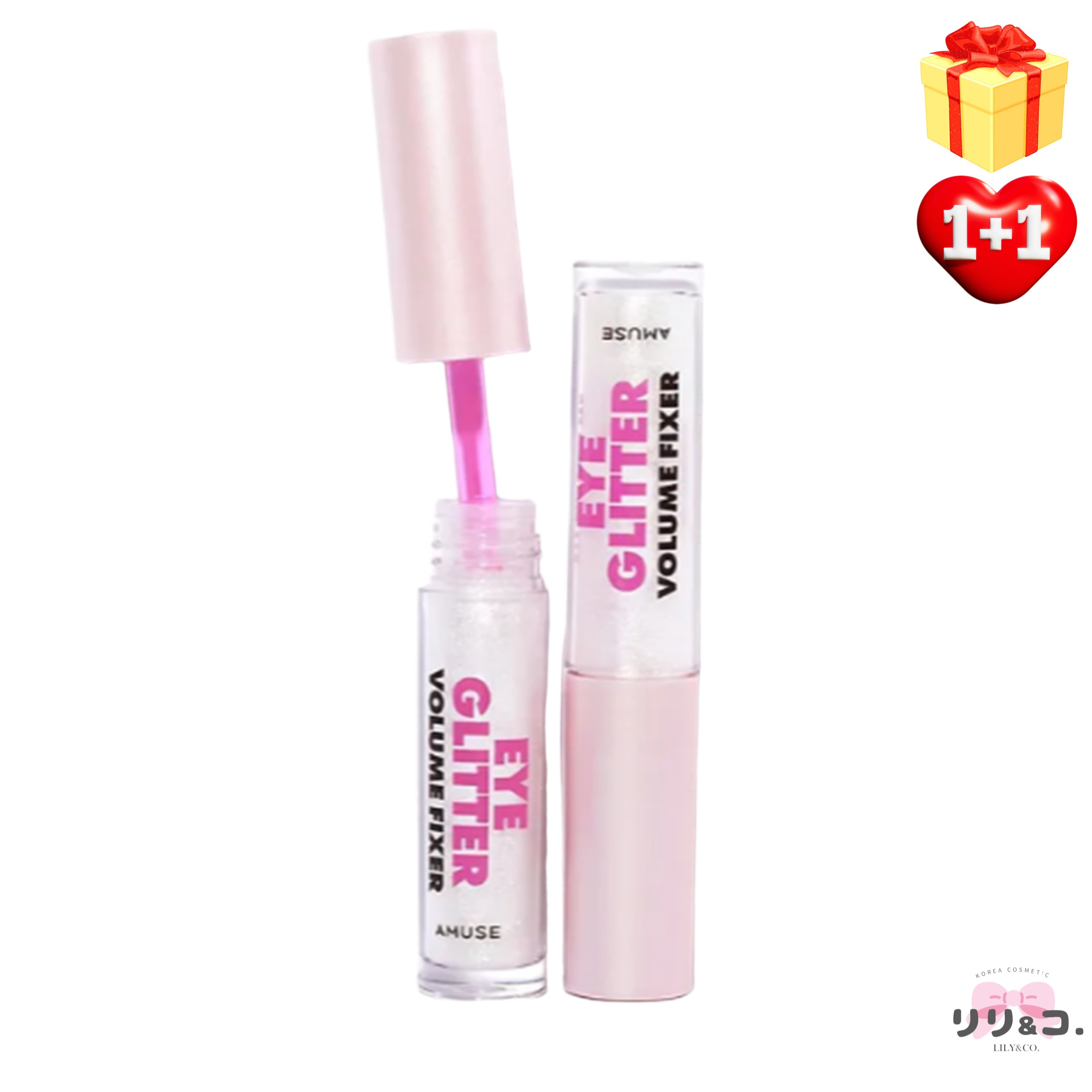 [韓国人気 BEST1+1] アイグリッター ボリュームフィクサー 01 グラス 1+1 計2個 韓国コスメ アイシャドウ キラキラ メイクキープ しっとり粉質 グリッター 目元 保湿 人気 韓国 涙