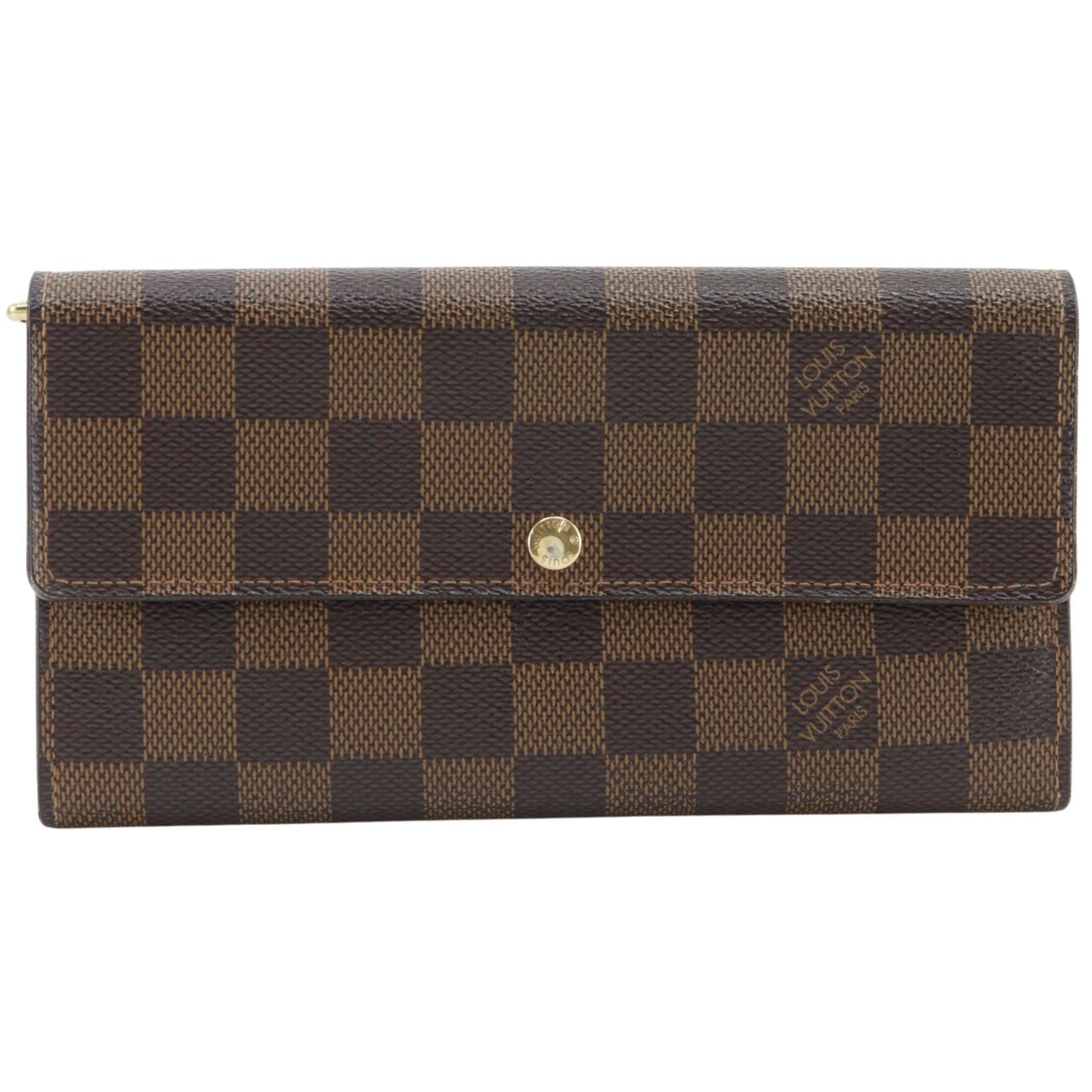 ポルトフォイユ・サラ N61734 長財布 ダミエキャンバス 茶 CA0162 ユニセックス 中古品