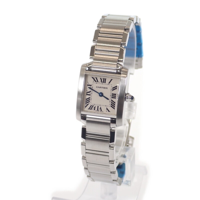 【Aランク】 タンクフランセーズSM W51008Q3 腕時計 ステンレススチール クオーツ ホワイト文字盤 レディース【ISEYA】