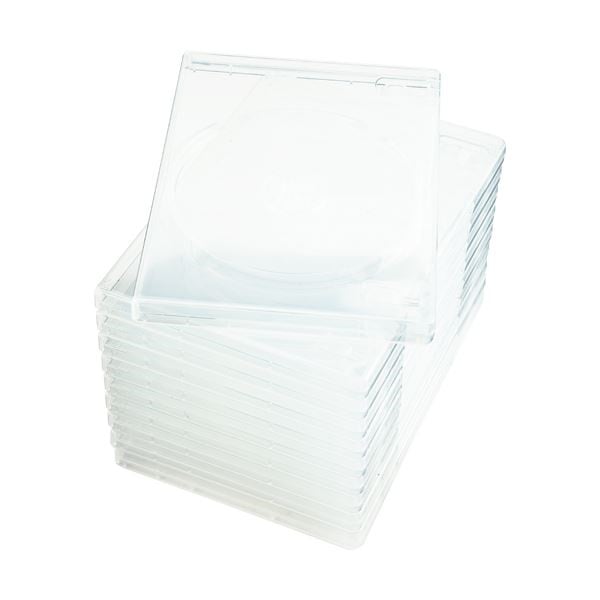 （まとめ） ナガセテクノサービス CD/DVD M-ロックケース スーパークリア FD1001TLSC10 1パック（10枚） 10セット