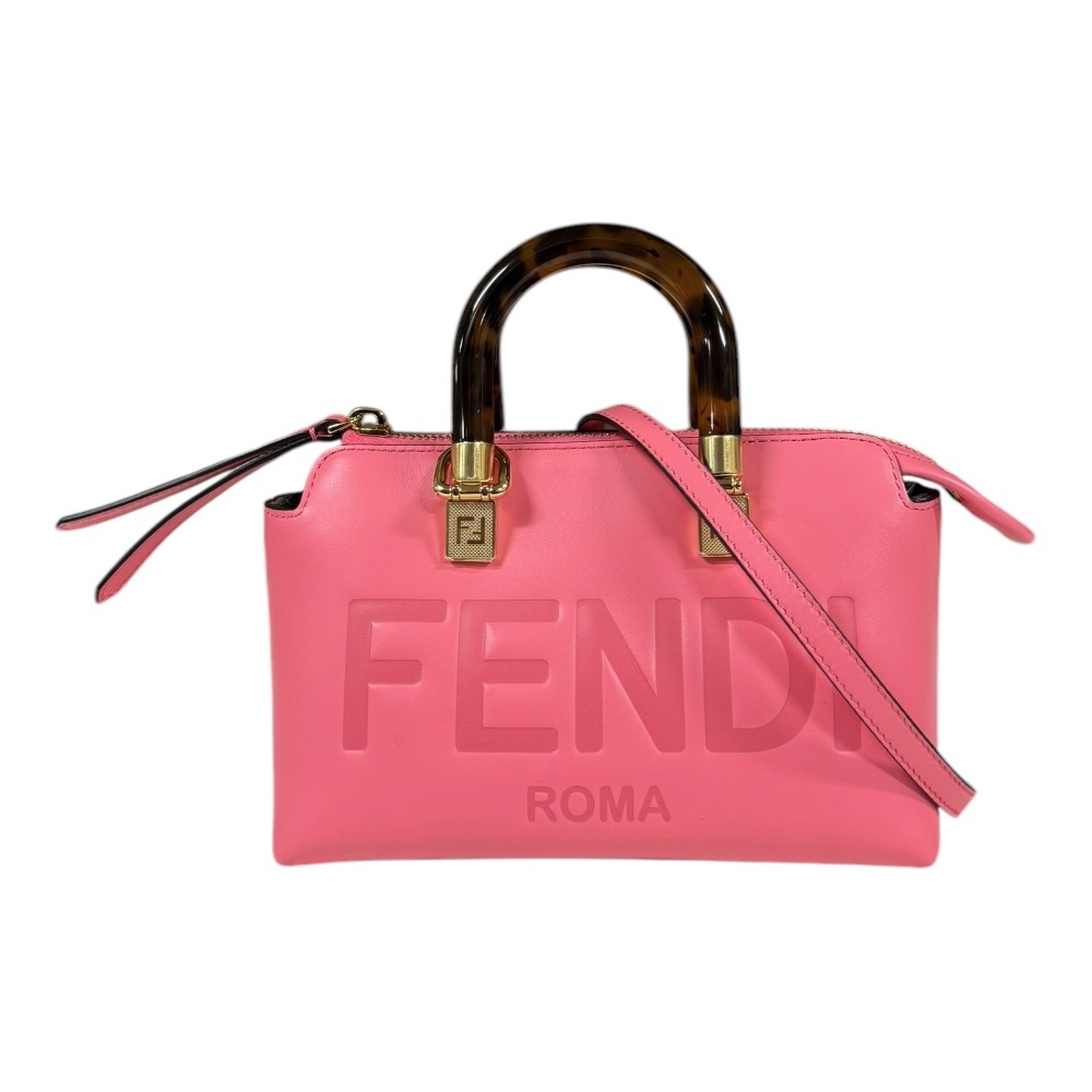 フェンディ バイザウェイ　ミニ ショルダーバッグ レザー 8BS067 ピンク FENDI 中古 美品